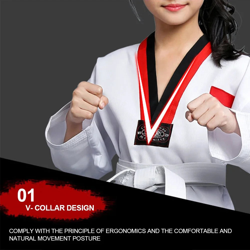 New Long Sleeve Uniform Costumes Clothing White Taekwondo Uniforms
