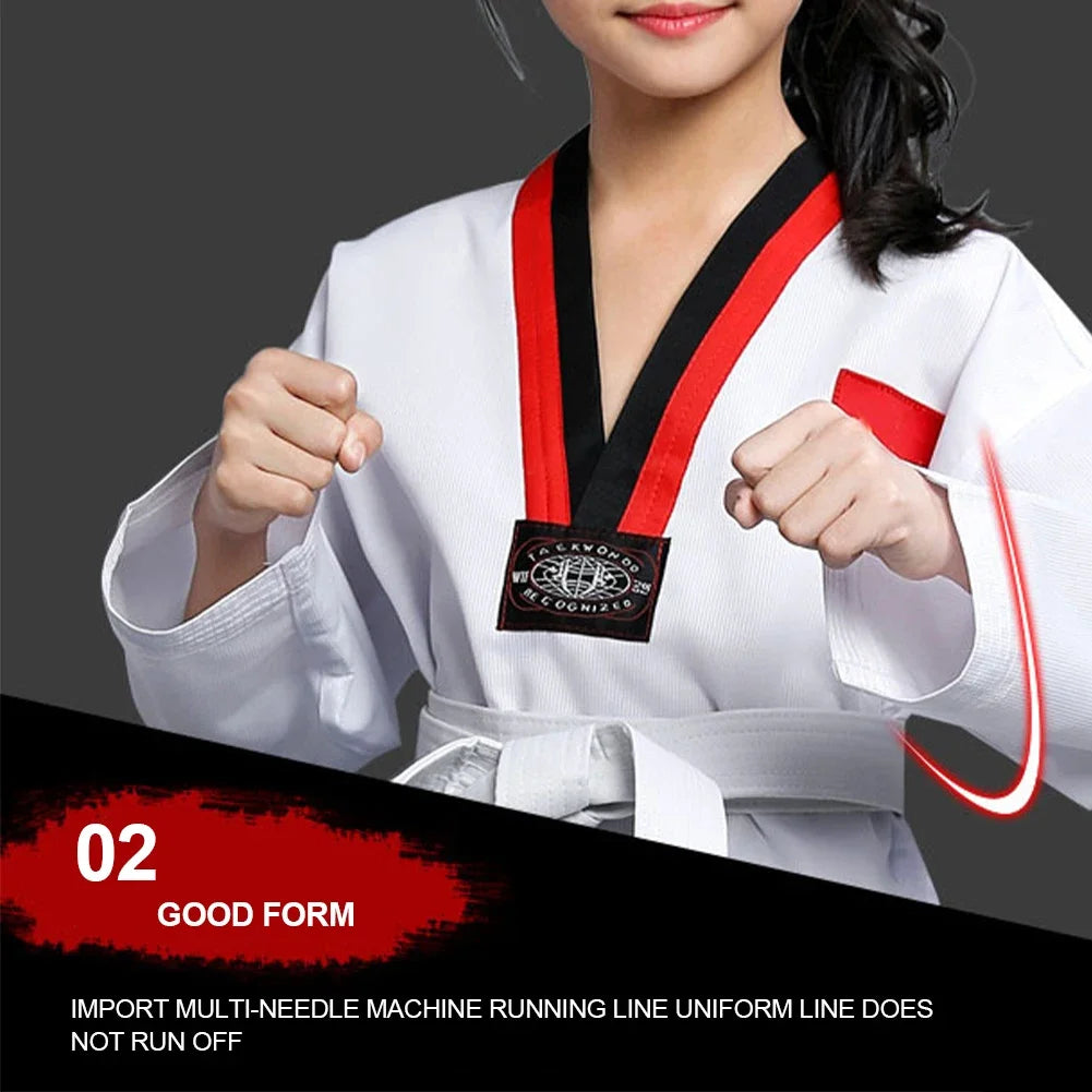 New Long Sleeve Uniform Costumes Clothing White Taekwondo Uniforms