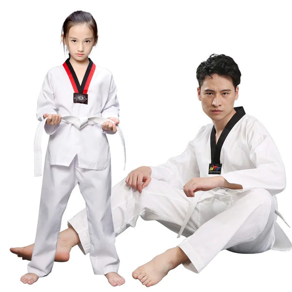 New Long Sleeve Uniform Costumes Clothing White Taekwondo Uniforms