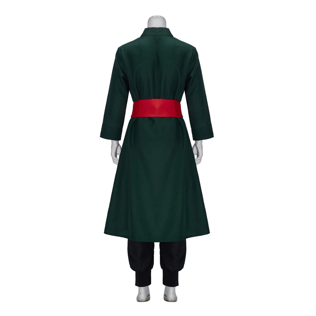 Anime Cosplay Costume Uniform Green Coat Belt Pants Head Scarf Full Set
