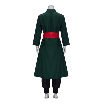 Anime Cosplay Costume Uniform Green Coat Belt Pants Head Scarf Full Set