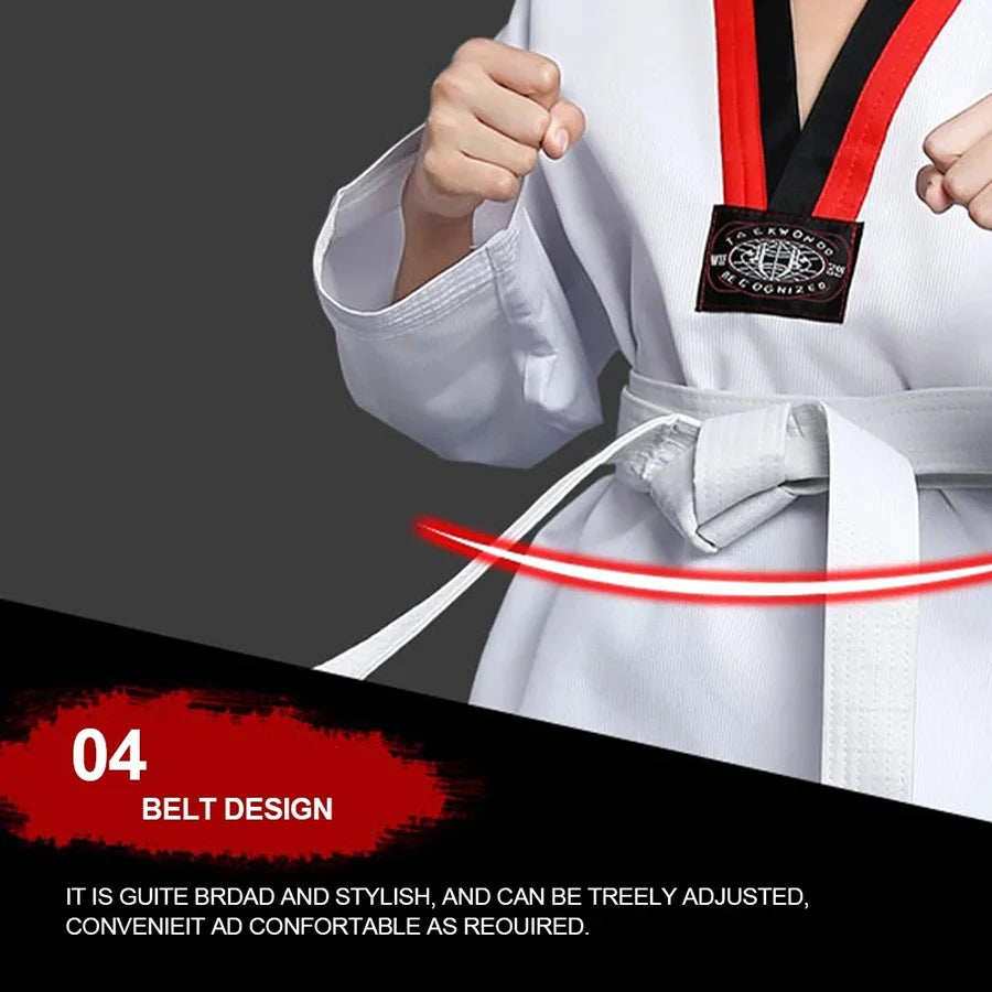 New Long Sleeve Uniform Costumes Clothing White Taekwondo Uniforms