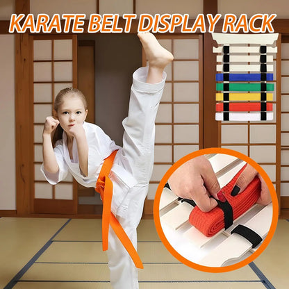 Martial Arts Belt Display Karate Belt Hanger Display with Stickers