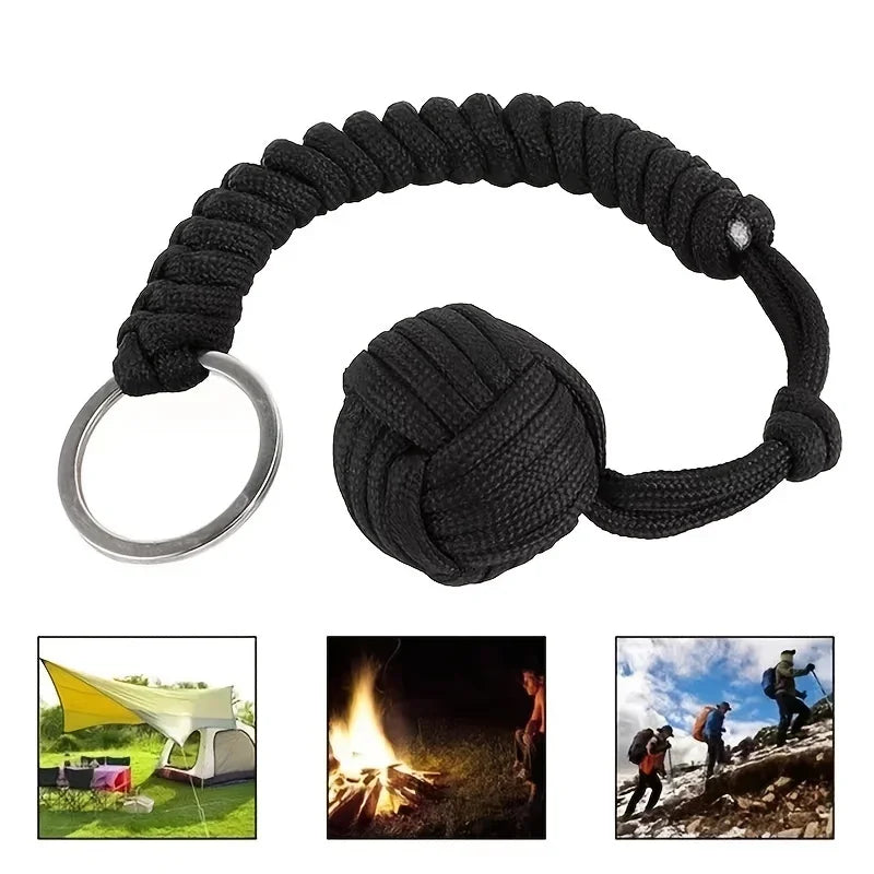 Outdoor Self-Defense Umbrella Rope, Monkey Fist Steel Ball