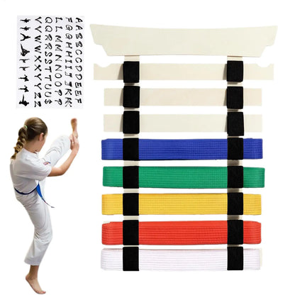 Martial Arts Belt Display Karate Belt Hanger Display with Stickers