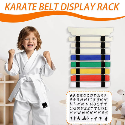 Martial Arts Belt Display Karate Belt Hanger Display with Stickers